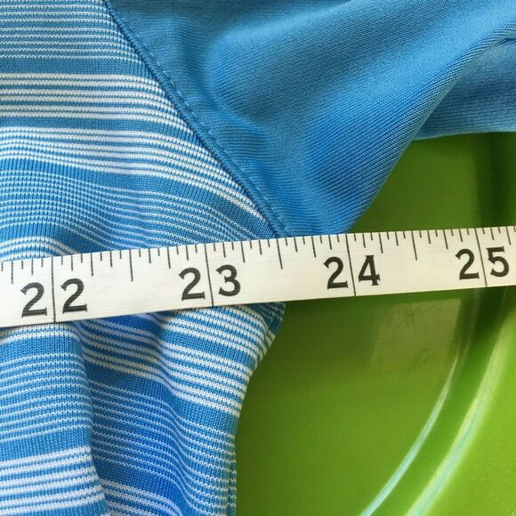 Bolle Polo Shirt Mens Sz XL Blue Striped Stretch Knit Short Sleeve Golf Collar‎ - Picture 9 of 10